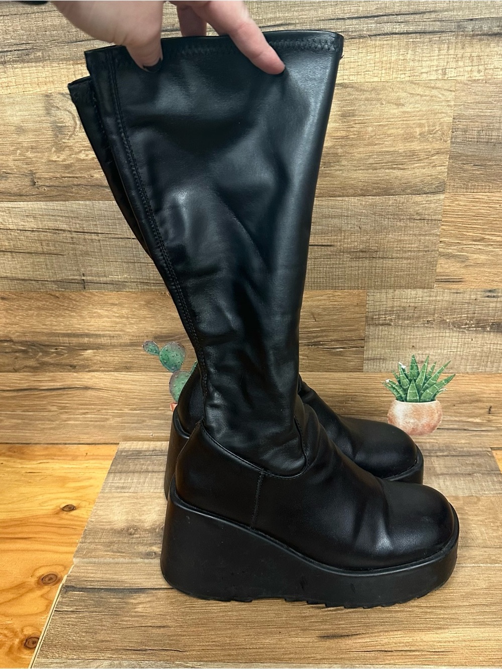 STEVE MADDEN Duke 20 Platform Boot black chunky women’s size 6 goth grunge - Picture 2 of 7